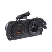 Obrázek Dvojitá zásuvka do panelu 1x CL + 2x nabíječka USB voděodolná