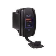 Obrázek USB nabíječka QC3.0 + USB-C, "Rocker" 12/24V, 48W