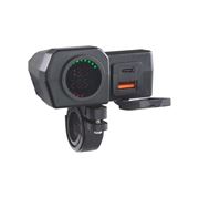Obrázek USB+USB C nabíječka s voltmetrem/teploměrem na motocykl