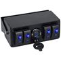 Obrázek z Panel s 4x spínači Rocker, voltmetr +  2x USB zásuvka, 12/24V 