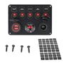 Obrázek z Panel s 5x spínači, CL, voltmetr + 2x USB zásuvka, 12/24V 