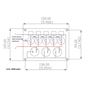 Obrázek z Panel s 5x spínači, CL, voltmetr + 2x USB zásuvka, 12/24V 