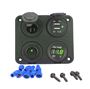 Obrázek z Panel s 1x spínačem, CL, voltmetr + 2x USB zásuvka, 12/24V 