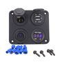 Obrázek z Panel s 1x spínačem, CL, voltmetr + 2x USB zásuvka, 12/24V 