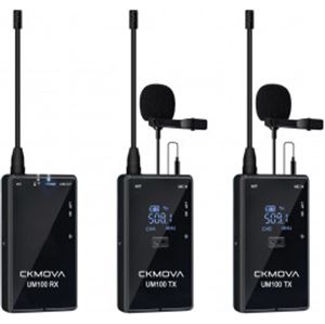 Obrázek z CKMOVA UM100 Kit2 Ultracompact 3.5mm Output UHF Dual-Channel Wireless Mic 