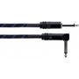 Obrázek z Cordial EI 5 PR-TWEED-BL instrument cable, jack 6,3 mm mono / jack 6,3 mm mono 90°, 5 m 