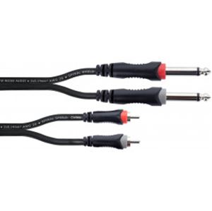 Obrázek z Cordial EU 3 PC 2x RCA / 2x jack 6,3 mm mono, 3 m 