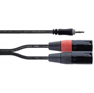 Obrázek z Cordial EY 1.5 WMM 1x jack 3,5 mm stereo / 2x XLR male, 1,5 m 