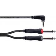 Obrázek Cordial EY 1.5 WRPP 1x jack 3,5 mm 90° stereo / 2x jack 6,3 mm mono, 1,5 m
