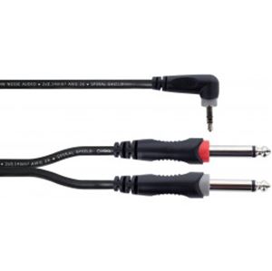 Obrázek z Cordial EY 3 WRPP 1x jack 3,5 mm 90° stereo / 2x jack 6,3 mm mono, 3 m 