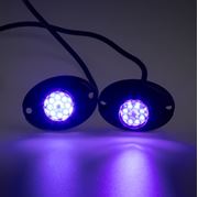 Obrázek 2x PROFI výstražné LED světlo vnější modré, 12-24V, ECE R10