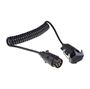 Obrázek z Prodlužovací kabel 2,3 m spirálový, 1x zástrčka, 1x zásuvka 7pin 12V 
