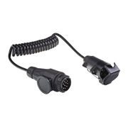 Obrázek Prodlužovací kabel 2 m spirálový, 1x zástrčka 13pin, 1x zásuvka 7pin, 12V