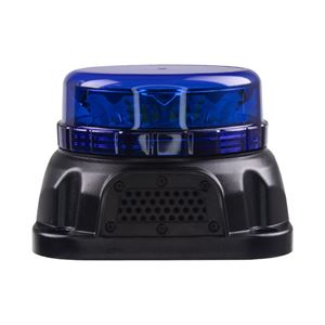 Obrázek z LED maják, 12-24V, 12x3W se zvukovou signalizací, modrý, fix 