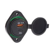 Obrázek USB QC3.0 + USB-C zásuvka 12/24V, montáž na povrch