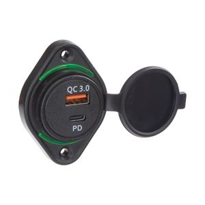Obrázek z USB QC3.0 + USB-C zásuvka 12/24V, montáž na povrch 