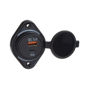 Obrázek z USB QC3.0 + USB-C zásuvka 12/24V, montáž na povrch 
