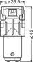 Obrázek z OSRAM LED 12V P21/5W BAY15d červená (2ks) Duo-blister 