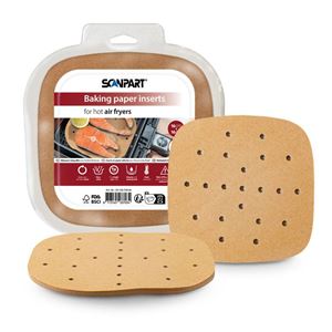 Obrázek z ScanPart Perforovaný papír do horkovzdušné fritézy 16x16 cm, 100 ks 