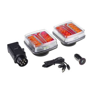 Obrázek z 2x Sdružená aku lampa zadní LED s bezdrátovým připojením k 7pin zástrčce, 12/24V, ECE 