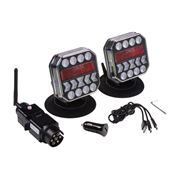 Obrázek 2x Sdružená aku lampa zadní LED s bezdrátovým připojením k 7pin zástrčce, CAN-BUS, ECE