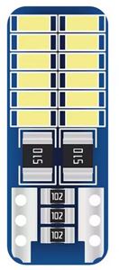 Obrázek z LED T10 bílá, 12V, plochá 24x3014 čip 