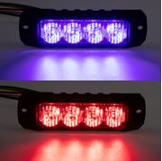 Obrázek PROFI výstražné LED světlo vnější, červeno modré, 12-24V, ECE R65