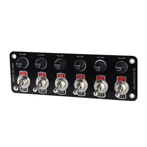 Obrázek z Panel s 6x spínači + 6x pojistky, 12/24V 