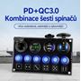 Obrázek z Panel s 6x spínači + 4x USB PD/Voltmetr/CL zásuvka, 12/24V 