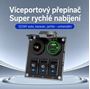 Obrázek z Panel s 3x spínači + USB-C/USB-A + CL zásuvka, 12/24V 