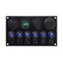 Obrázek z Panel s 6x spínači + 4x USB PD/Voltmetr/CL zásuvka, 12/24V 