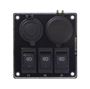 Obrázek z Panel s 3x spínači + USB-C/USB-A + CL zásuvka, 12/24V 
