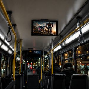 Obrázek z Stropní LCD monitor 21,5" s fixním držákem, 2x RCA Video + 1x HDMI, černý 