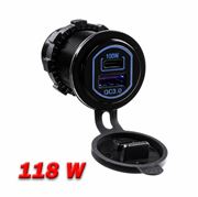 Obrázek USB QC3.0 + USB-C 100W/20V zásuvka 12/24V