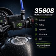 Obrázek Digitální teploměr, hodiny a voltmetr na motocykl