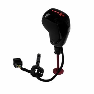 Obrázek z Hlavice řadící páky kožená, červená LED VW Passat B7, B8, Golf 6, Golf 7 