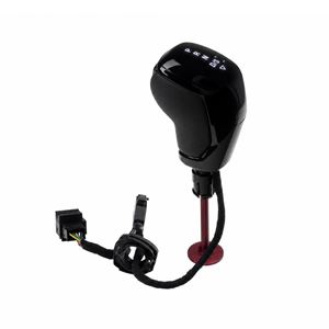 Obrázek z Hlavice řadící páky kožená, bílá LED VW Passat B7, B8, Golf 6, Golf 7 