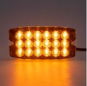Obrázek SLIM výstražné LED světlo vnější, oranžové, 18 LED, 12-24V, ECE R65