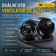 Obrázek Ventilátor DUO na palubní desku USB-C