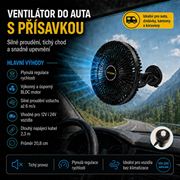 Obrázek Ventilátor 208 mm s přísavkou 12-24V
