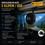Obrázek Ventilátor 208 mm na klip USB