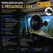 Obrázek Ventilátor 208 mm s přísavkou USB