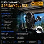 Obrázek Ventilátor 208 mm s přísavkou USB
