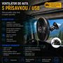 Obrázek z Ventilátor 208 mm s přísavkou USB 