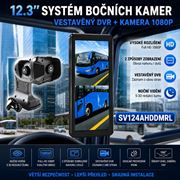 Obrázek AHD kamerový set s monitorem 12,3", dvojitá kamera na rameni, DVR, levá strana
