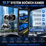 Obrázek z AHD kamerový set s monitorem 12,3", dvojitá kamera na rameni, DVR, levá strana 