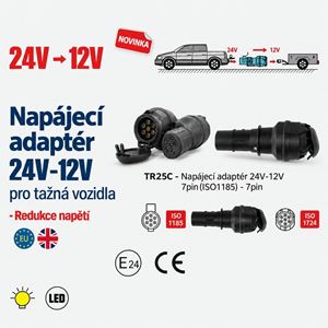 Obrázek z Napájecí adaptér 24V-12V 7pin(ISO1185) - 7pin 