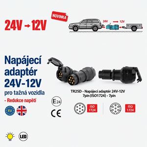 Obrázek z Napájecí adaptér 24V-12V 7pin(ISO1724) - 7pin 