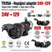 Obrázek Napájecí adaptér 24V-12V 15pin(ISO12098) - 7pin