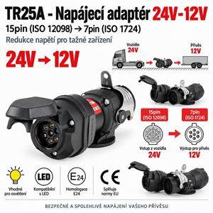 Obrázek z Napájecí adaptér 24V-12V 15pin(ISO12098) - 7pin 